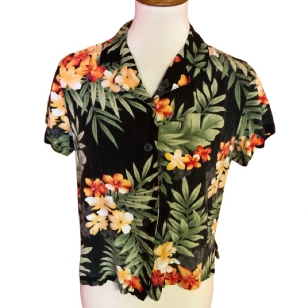 Vtg 90s floral Hawaiian shirt